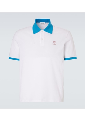 Versace Printed cotton pique polo shirt