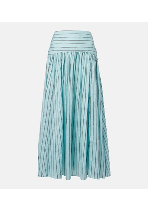Staud Procida striped cotton-blend maxi skirt
