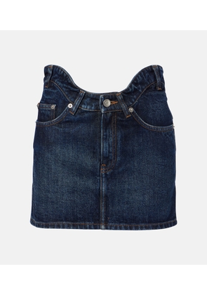 Jean Paul Gaultier Curved denim miniskirt