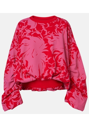 Dries Van Noten Draped floral cotton jersey sweatshirt