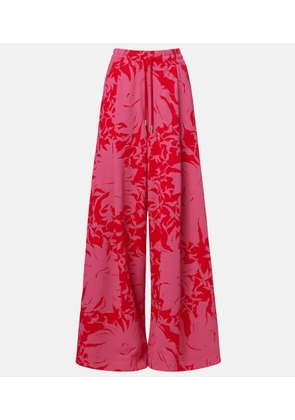Dries Van Noten Floral pleated cotton jersey sweatpants