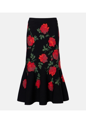 Carolina Herrera Floral jacquard midi skirt