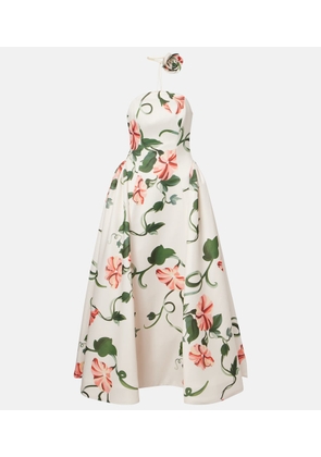 Leo Lin Violet floral bustier gown