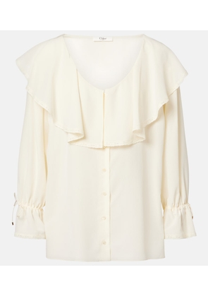 Chloe Lace-trimmed silk top