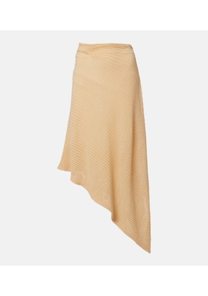 Victoria Beckham Knitted asymmetric cotton-blend midi skirt