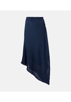 Victoria Beckham Draped knitted cotton-blend midi skirt