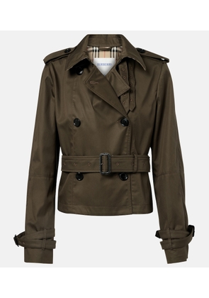Burberry Cropped cotton gabardine trench jacket