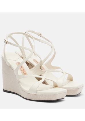 Jimmy Choo Ayla leather wedge sandals