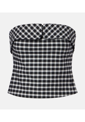 Posse Chiara gingham cotton-blend tube top