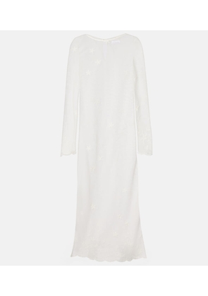 Posse Cove embroidered sheer cotton tulle kaftan