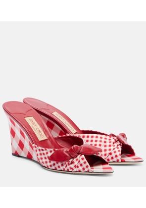 Jimmy Choo Livi checked wedge mules