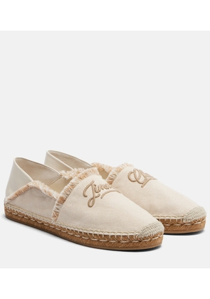 Jimmy Choo Avi embroidered canvas espadrilles