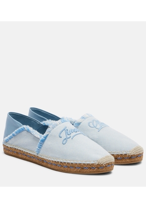 Jimmy Choo Avi embroidered canvas espadrilles