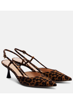 Gianvito Rossi Ascent leopard-print suede slingback pumps