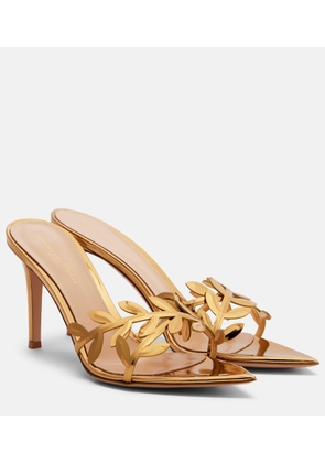 Gianvito Rossi Flavia mirrored leather mules