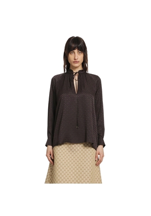 Horsebit Silk Jacquard Shirt