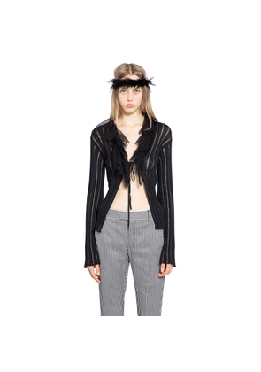 Nya Pointelle Knit Cropped Cardigan