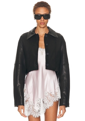 SRG Alina Leather Jacket in Black - Black. Size L (also in M, S, XL, XS, XXS).