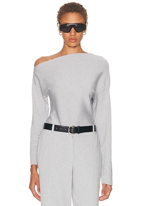 SRG Lesly Off Shoulder Knit Top in Light Grey - Light Grey. Size L (also in M, S, XL, XS, XXS).