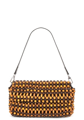 Staud Timmy Convertible Shoulder Bag in Multi Wood Beads - Brown. Size all.