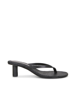 St. Agni Woven Thong Heeled Sandal in Black - Black. Size 36 (also in 38, 39, 40).