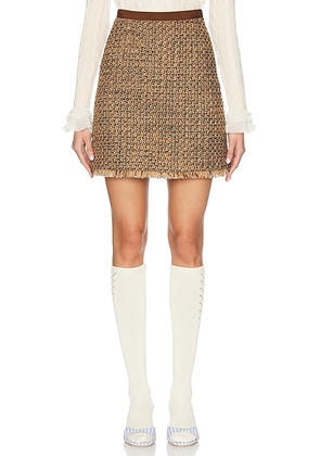 Valentino Fantasy Tweed Skirt in Marrone & Multicolor - Brown. Size 38 (also in ).