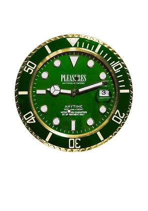 Pleasures Anytime Clock in Gold & Green - Green. Size all.