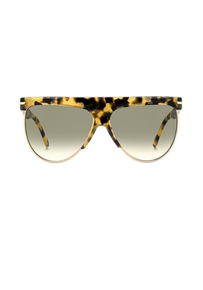 Victoria Beckham Clubmaster Sunglasses in Yellow Havana & Green Shaded - Yellow. Size all.