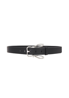 Bottega Veneta Rabbit 3 Cm Belt in Black & Silver - Black. Size 95 (also in ).