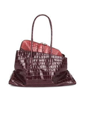 THE ATTICO La Passeggiata Medium Top Handle Bag in Faded Bordeaux - Burgundy. Size all.