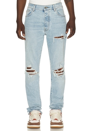 Amiri Croc Leather MX1 Jean in Aged Indigo - Blue. Size 30 (also in 31, 32, 33).