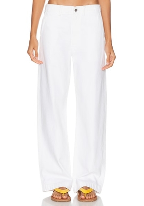 AGOLDE X Maria McManus Trouser Wide Leg in White Cotton - White. Size 24 (also in 30).