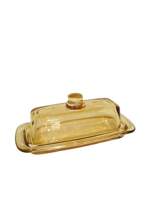 HueGah Home Glacee Butter Dish in N/A - Yellow. Size all.