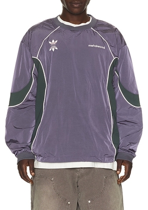 Metalwood Studio x Adidas Originals Sweater in Preloved Purple - Purple. Size L (also in M, S, XL/1X, XXL/2X).