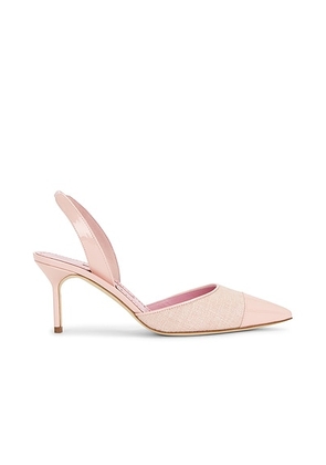 Manolo Blahnik Capsli 70 Pump in Nude - Pink. Size 36 (also in 36.5, 37, 37.5, 38, 38.5).