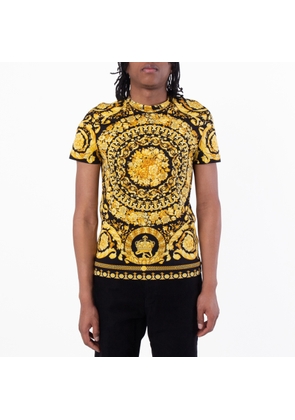 Versace Mens Black/Gold Barocco cotton T-shirt