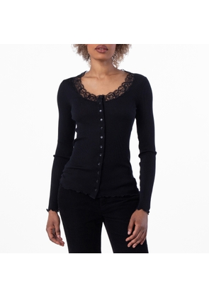 Saint Laurent Womens Scoop Neck Long Sleeve Top