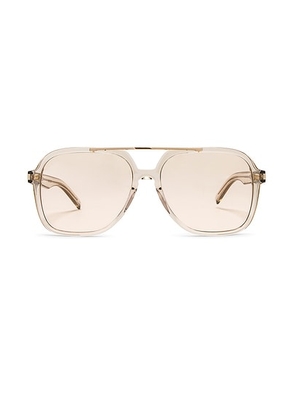 Saint Laurent SL 545 Sunglasses in Transparent Cream & Light Gold - Cream. Size all.