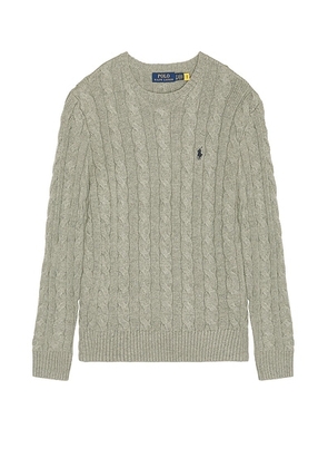 Polo Ralph Lauren Cotton Cable Knit Crewneck Sweater in Fawn Grey Heather - Grey. Size L (also in ).