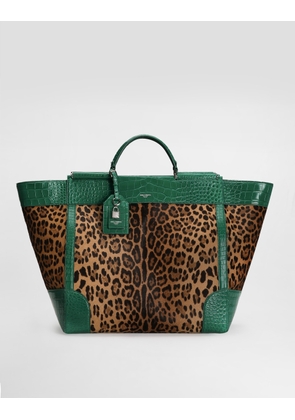 Dolce & Gabbana Sicily Handbag In Polished Alligator And Leo Pony - Man Shoppers Print Onesize