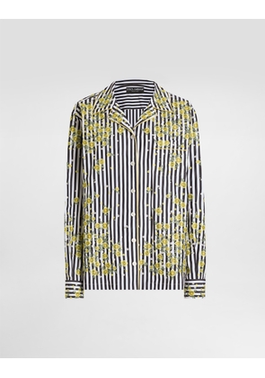 Dolce & Gabbana Poplin Shirt With Flower Embroidery - Woman Shirts And Tops Multi-colored 42