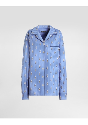 Dolce & Gabbana Cotton Shirt With Flower Embroidery - Woman Shirts And Tops Multi-colored 44