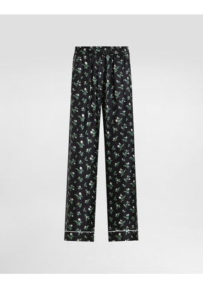 Dolce & Gabbana Roses And Lilies Of The Valley-print Twill Vanity Trousers - Woman Pants And Shorts Multicolor 38