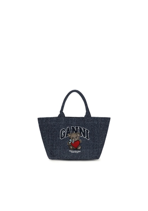 Ganni Blue Cotton Shoulder Bag
