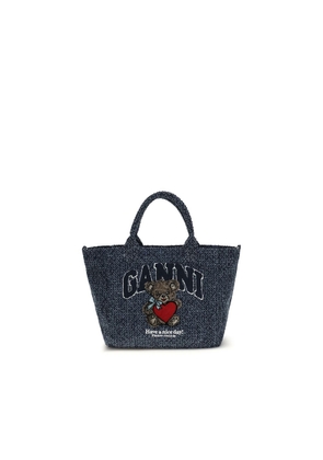 Ganni Blue Cotton Shoulder Bag