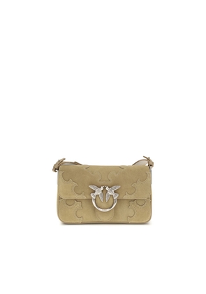 PINKO Beige Calf Leather Bos Taurus Shoulder Bag