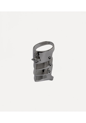 Vivienne Westwood Armour Ring Gunmetal Silver Unisex