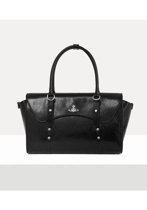 Vivienne Westwood Bettina Medium Handbag Shiny Veget Tanned Black