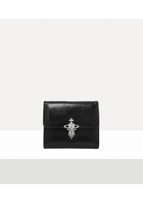 Vivienne Westwood Orb Clasp Wallet Shiny Veget Tanned Black One Size Women