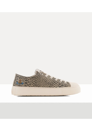 Vivienne Westwood Low-top Plimsoll Printed Canvas -Beige-snake-effect 6-40 Men